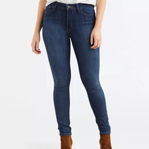 Levi's Women's Size 24 Blue 721 High-Rise Skinny Jeans Dark Wash Denim - Picture 1 of 13